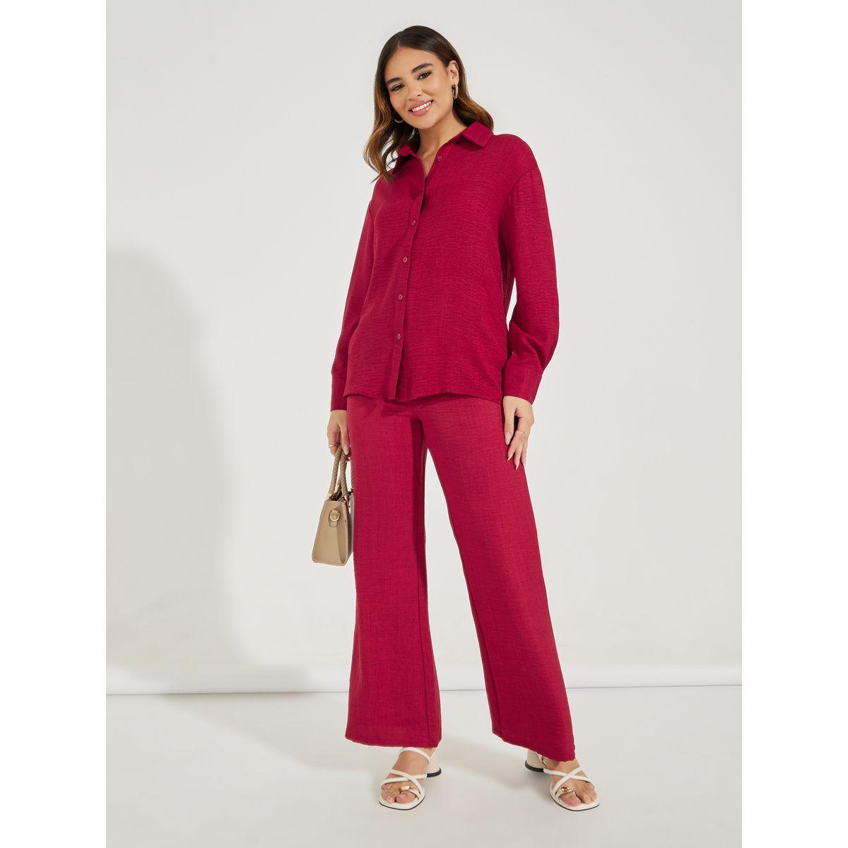 بلوزة طويلة بقصة مريحة مع ازرار-women-clothing-shirtsandblouses-shirts-image-2