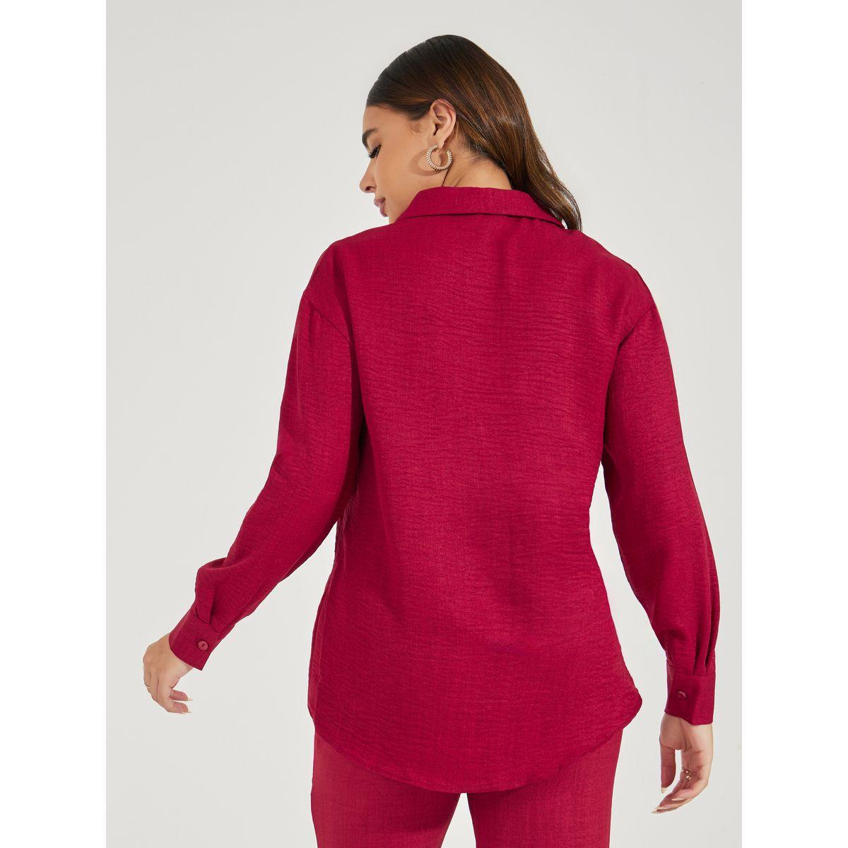Styli Relaxed Fit Longline Shirt with Buttons-women-clothing-shirtsandblouses-shirts-image-4