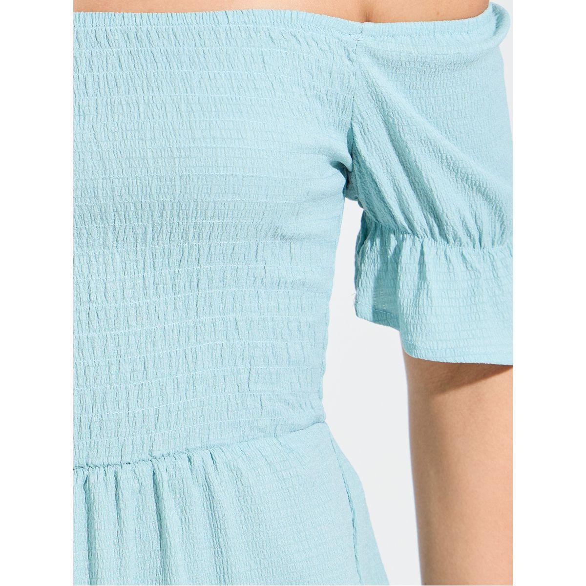 فستان طويل سادة بكسرات مع اكتاف مكشوفة-women-clothing-dresses-image-5