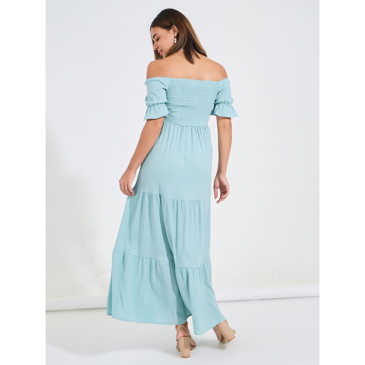 Styli Elevate Smocked Solid Off-Shoulder Tiered Maxi Dress-women-clothing-dresses-image-6