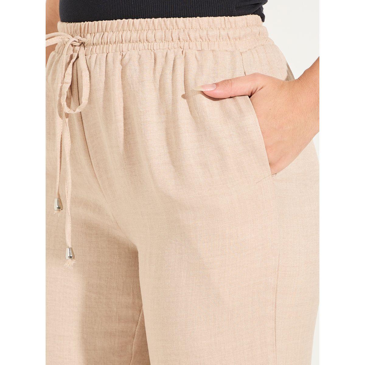 Styli Solid Relaxed Fit Pants with Drawstring-women-clothing-bottoms-trousers-image-3