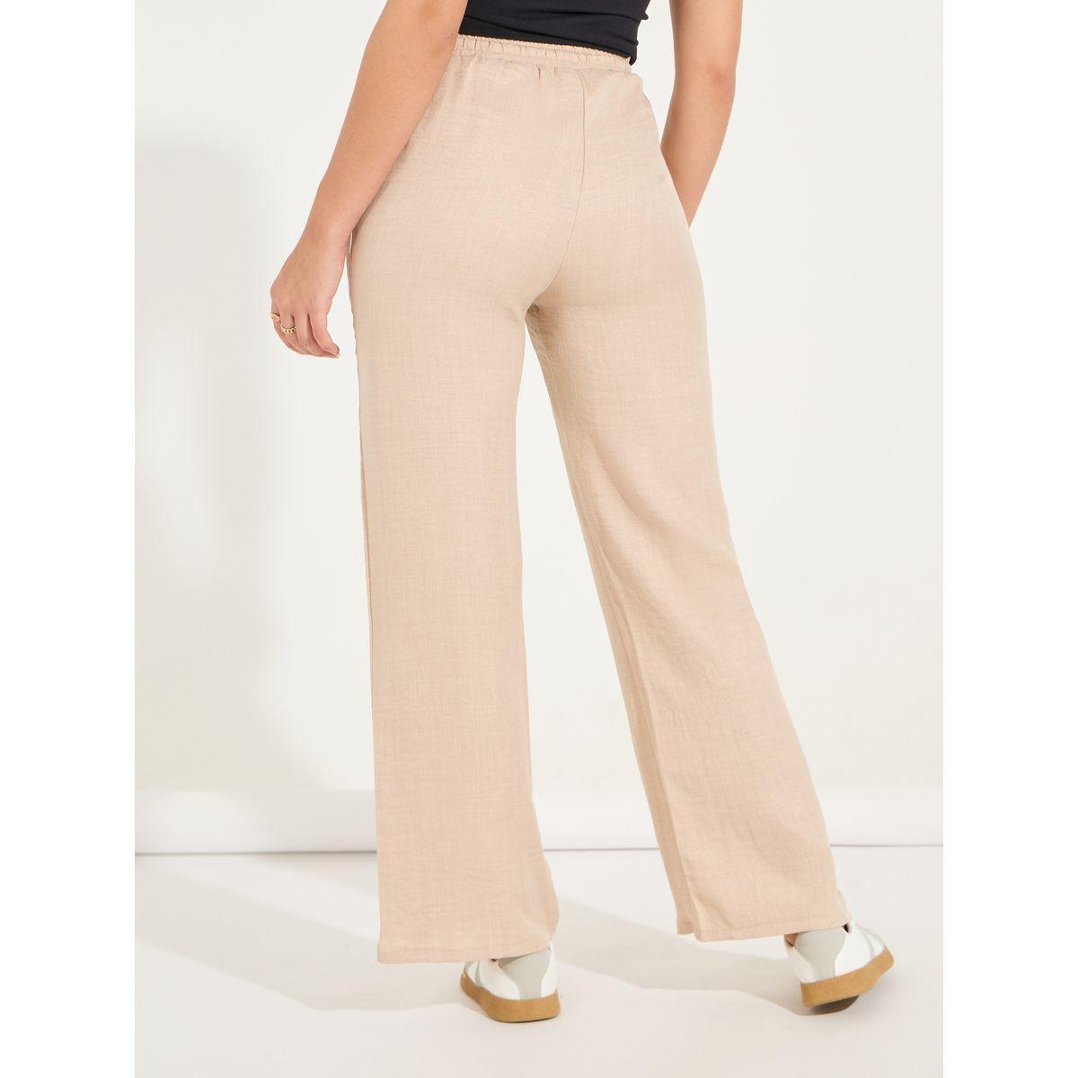 Styli Solid Relaxed Fit Pants with Drawstring-women-clothing-bottoms-trousers-image-4