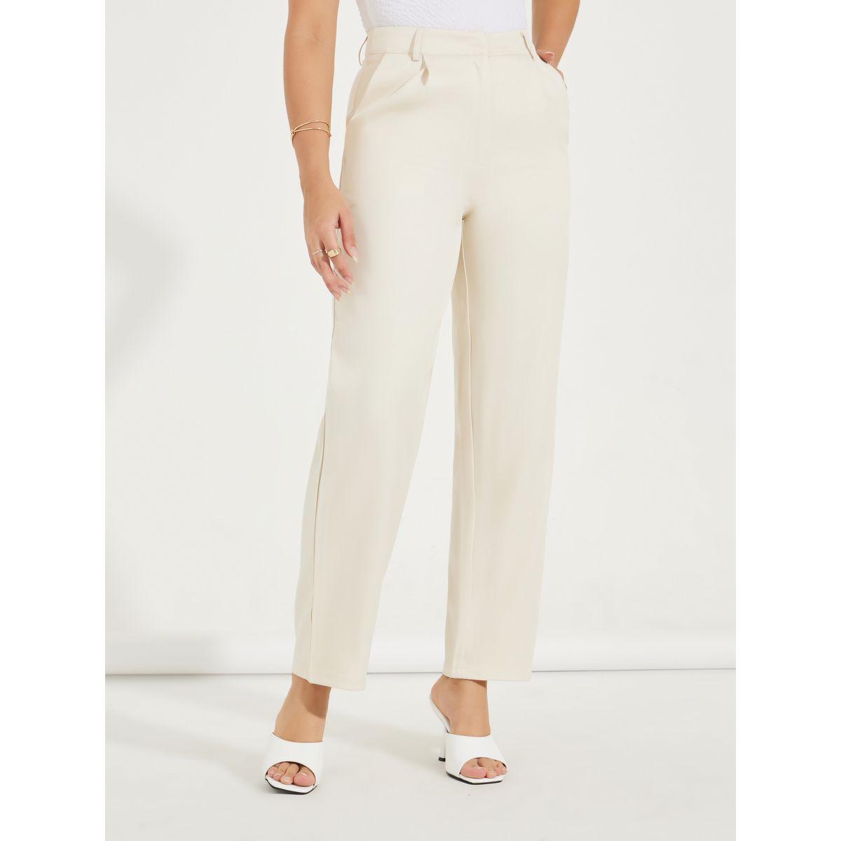 Styli Tapered Twill Pants with Belt Loops-women-clothing-bottoms-trousers-image-2