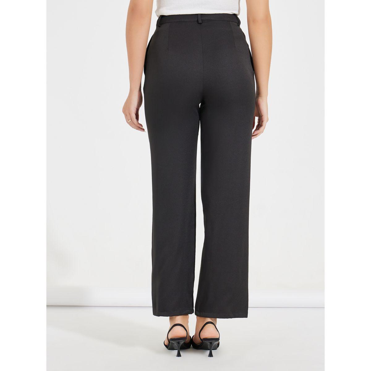 بنطال بأرجل مستقيمة وخصر عالي مع فتحات حزام-women-clothing-bottoms-trousers-image-4