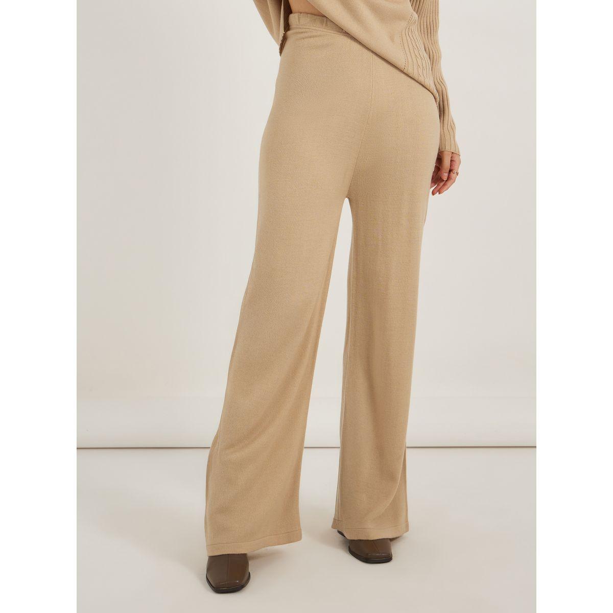 Styli Cable Knit Panelled Sweater and Wide Leg Pants Co-Ords-women-clothing-coordsets-image-4