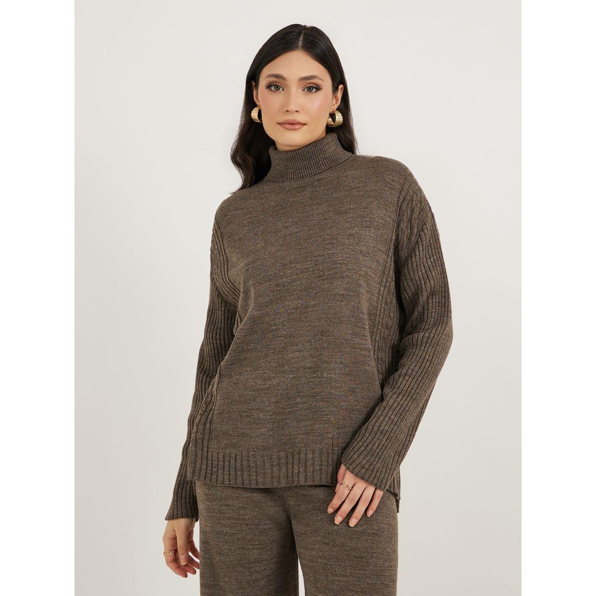 طقم منسق من بنطال واسع وسويتر محبوكة-women-clothing-coordsets-image-2