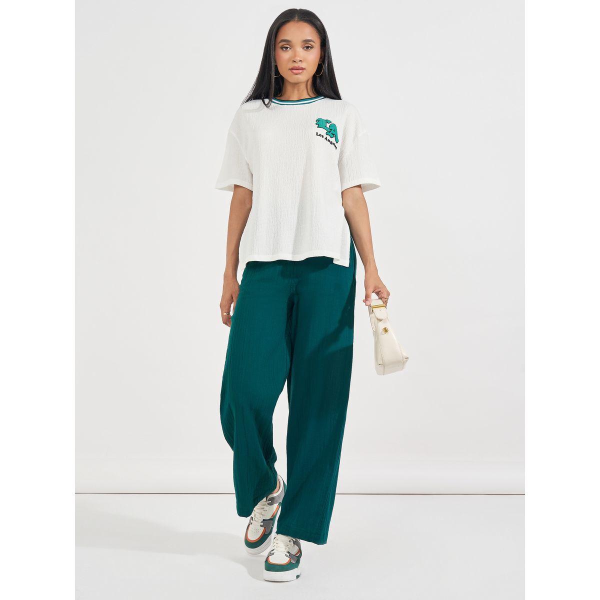 Styli Elevate High Rise Wide Leg Textured Pants-women-clothing-bottoms-trousers-image-1