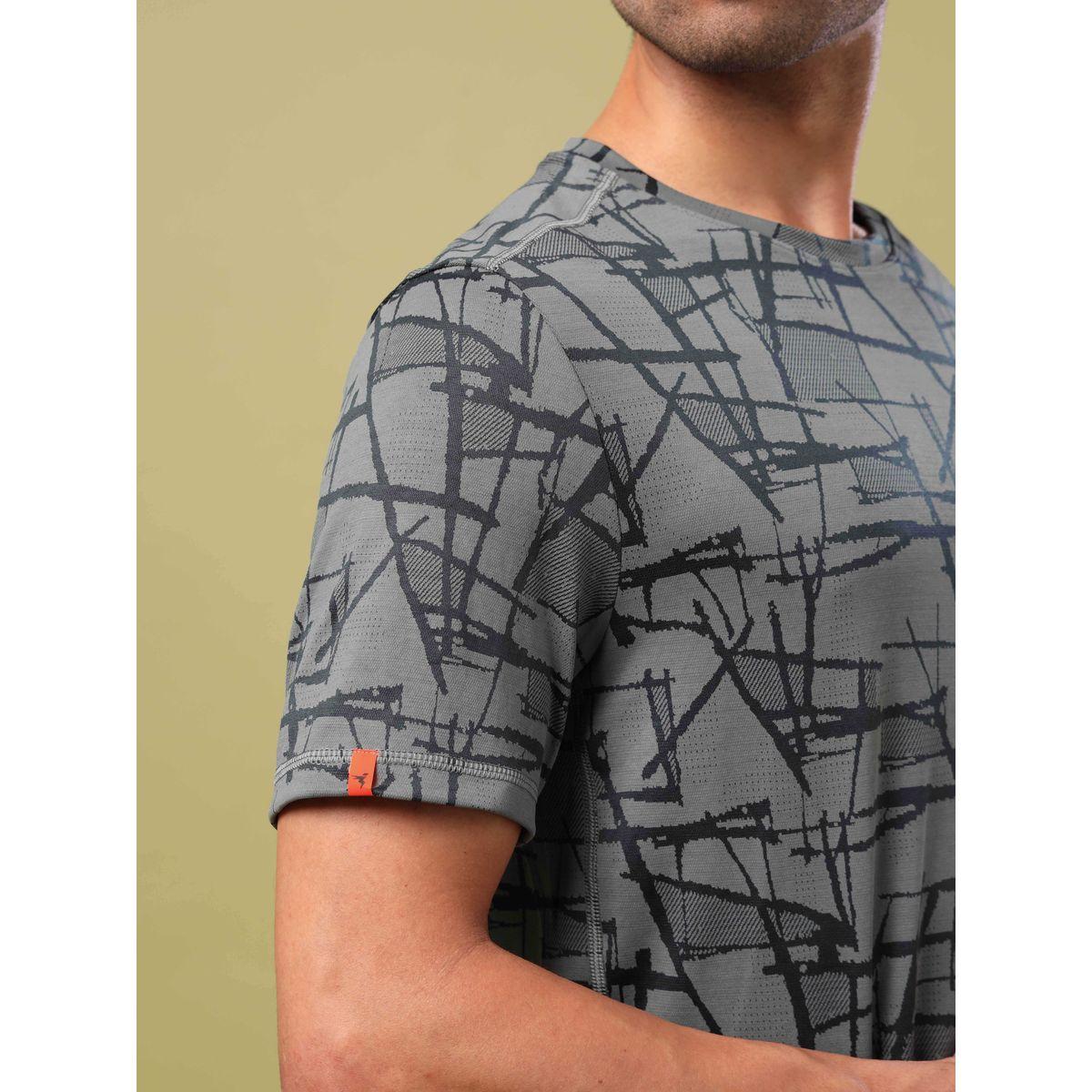 تيشيرت بنسيج جاكار بقصة سليم فت تكنوسبورت × ستايلي-men-clothing-sportswearandactivewear-tshirtsandpolos-image-2