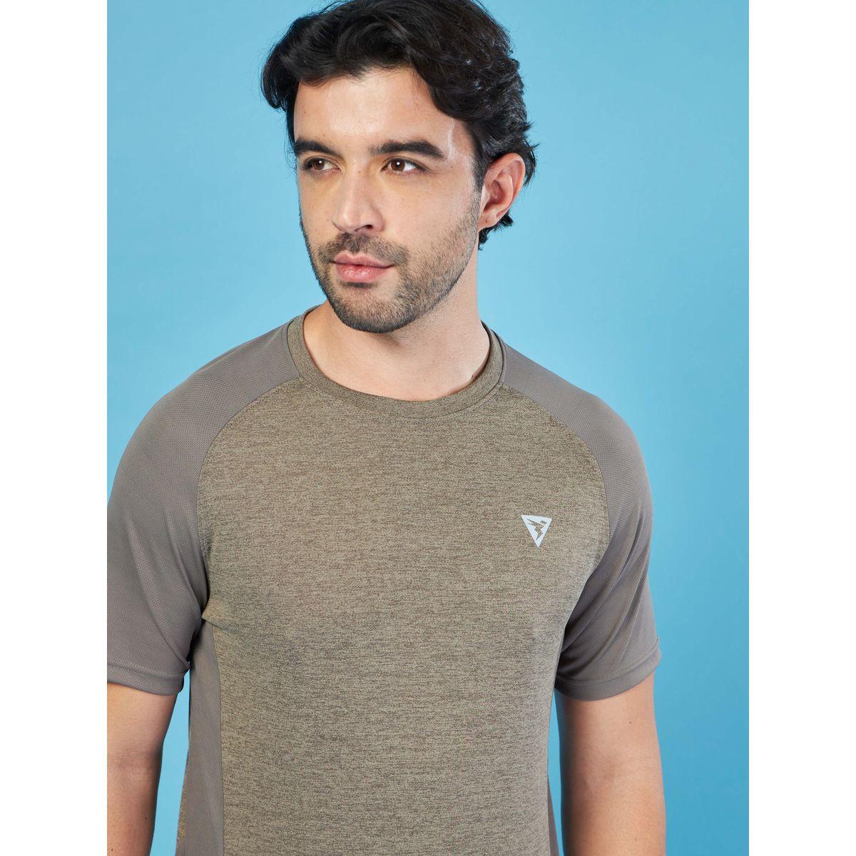 Technosport X Styli  Crew Neck Slim Fit Melange T-Shirt-men-clothing-sportswearandactivewear-tshirtsandpolos-image-2