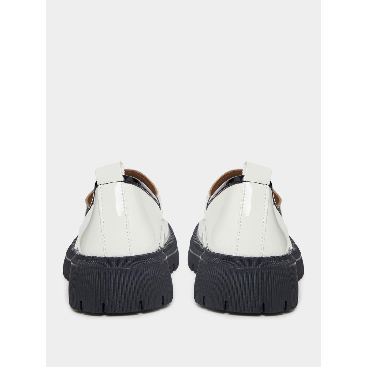 Styli Faux Leather Trim Front Decoy Buckle Loafers-women-shoes-loafersandmoccasins-image-4