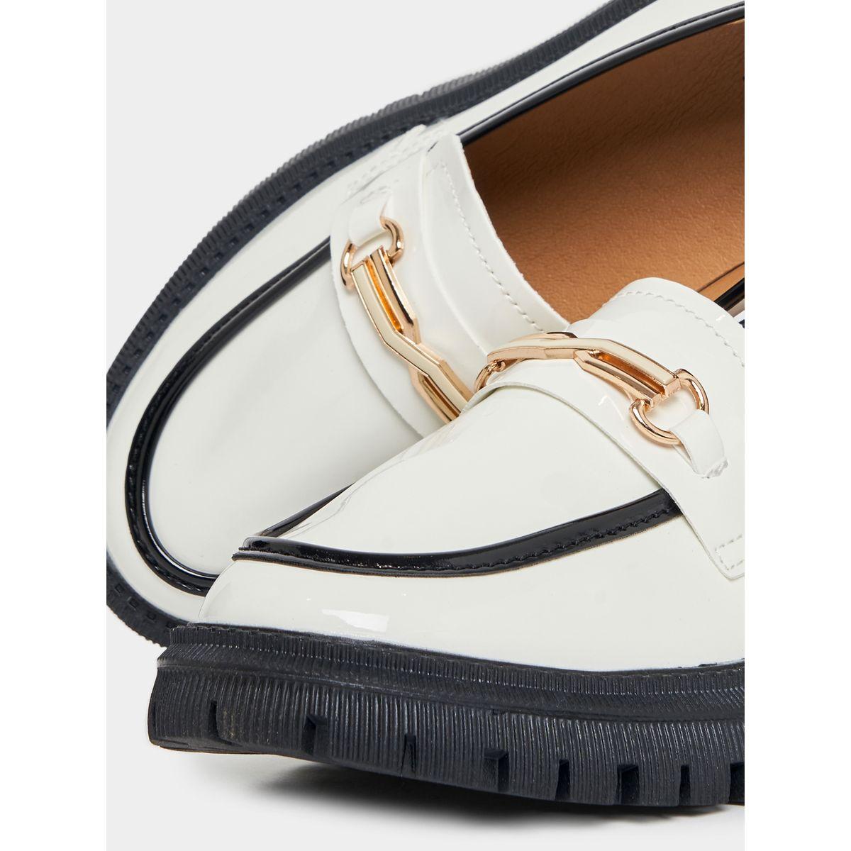 Styli Faux Leather Trim Front Decoy Buckle Loafers-women-shoes-loafersandmoccasins-image-5