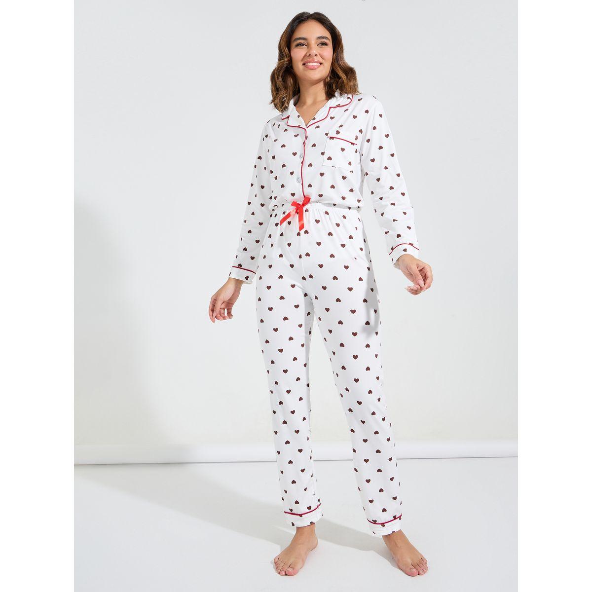طقم من بنطال بيجاما مع بلوزة باكمام طويلة-women-clothing-nightwear-pyjamas-longsets-image-1