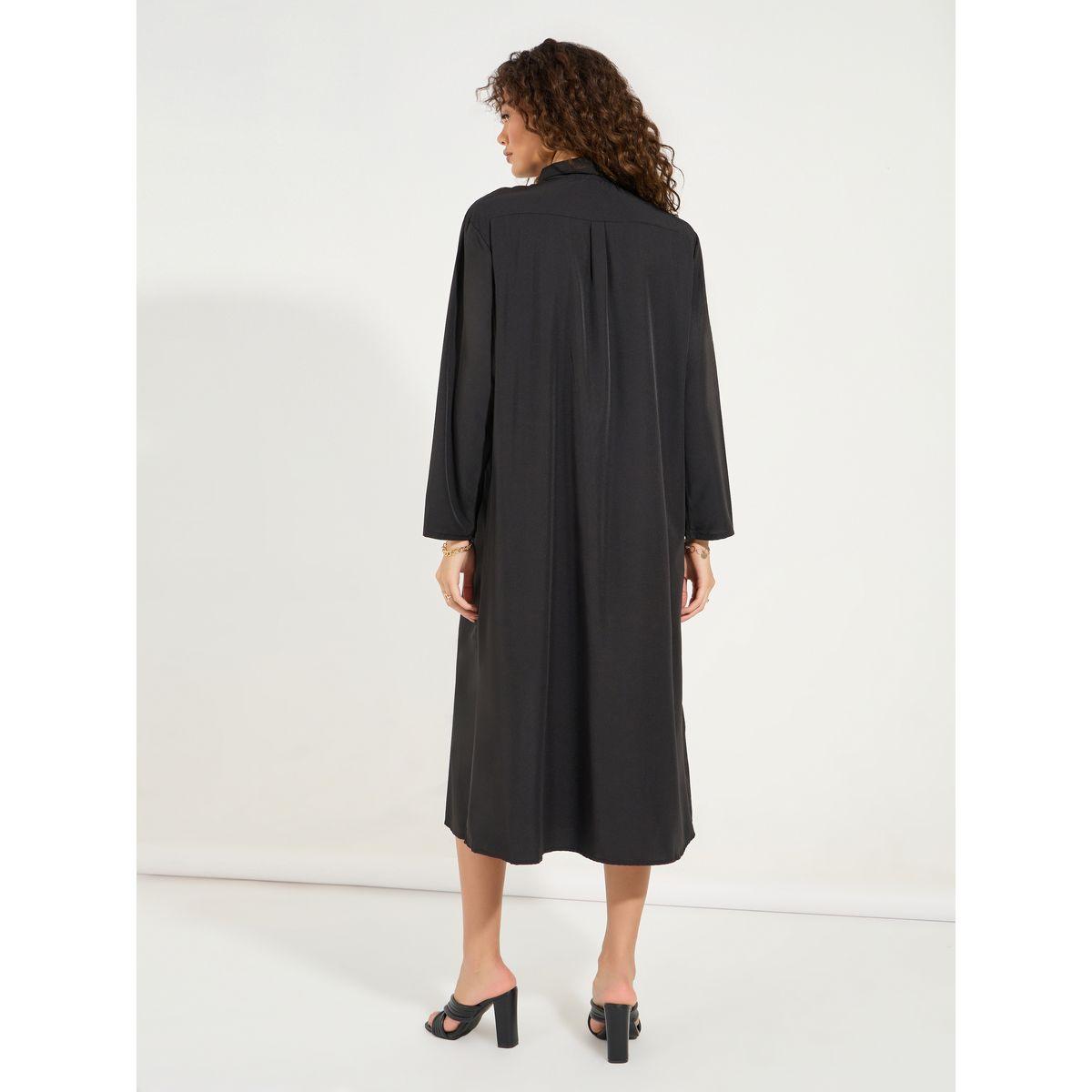 Styli Solid Button Down Shirt Midi Dress-women-clothing-dresses-image-7
