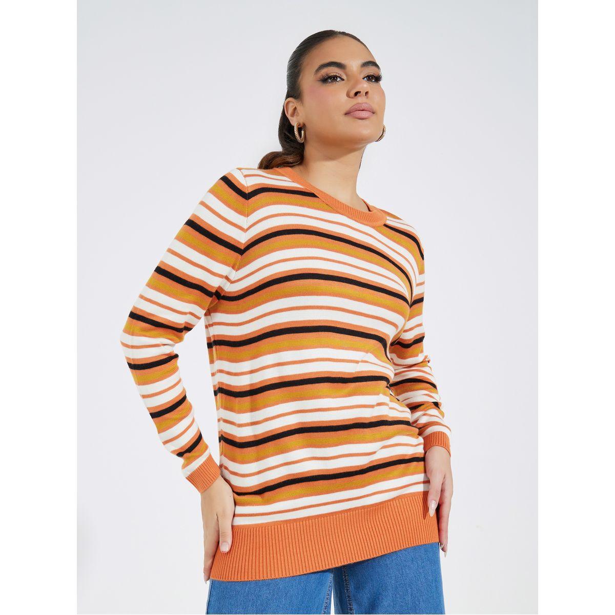 Styli Regular Fit Round Neck Stripe Detail Sweater-women-clothing-cardigansandjumpers-jumpers-image-1