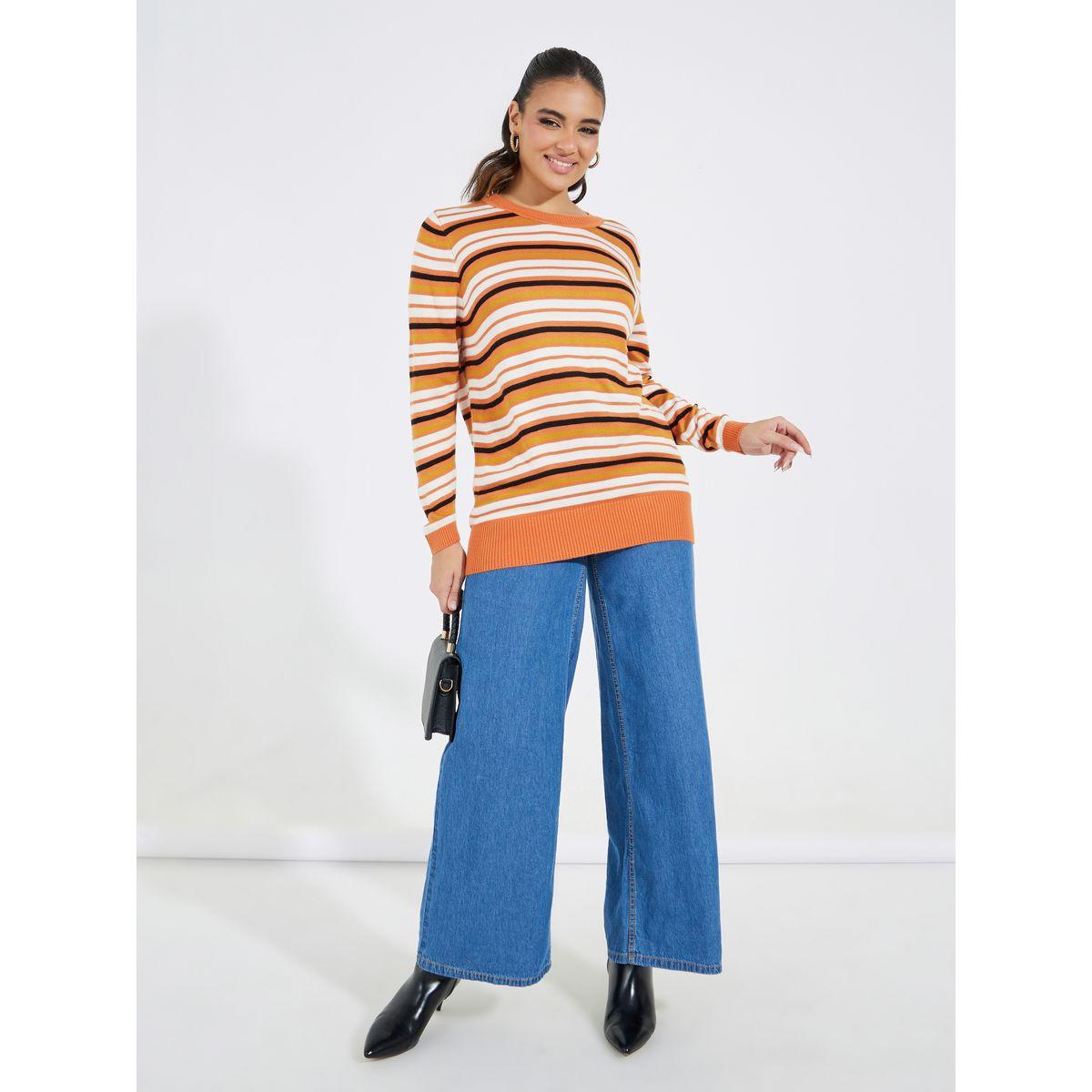 Styli Regular Fit Round Neck Stripe Detail Sweater-women-clothing-cardigansandjumpers-jumpers-image-2