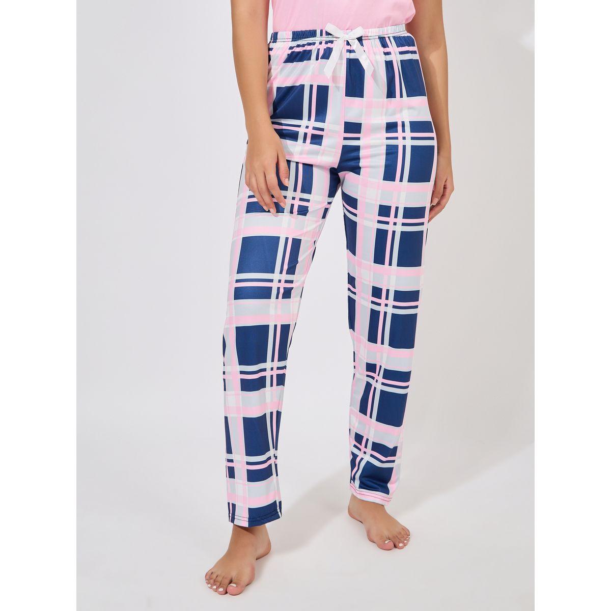 Styli Unwind Slogan Print T-Shirt & Check Print Pyjama Set-women-clothing-nightwear-pyjamas-longsets-image-6