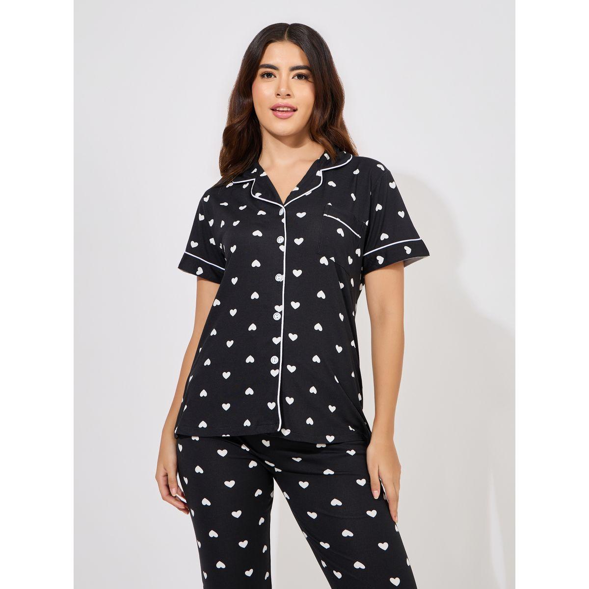 طقم من بنطال بيجاما مع بلوزة مطبعة بالكامل-women-clothing-nightwear-pyjamas-longsets-image-3
