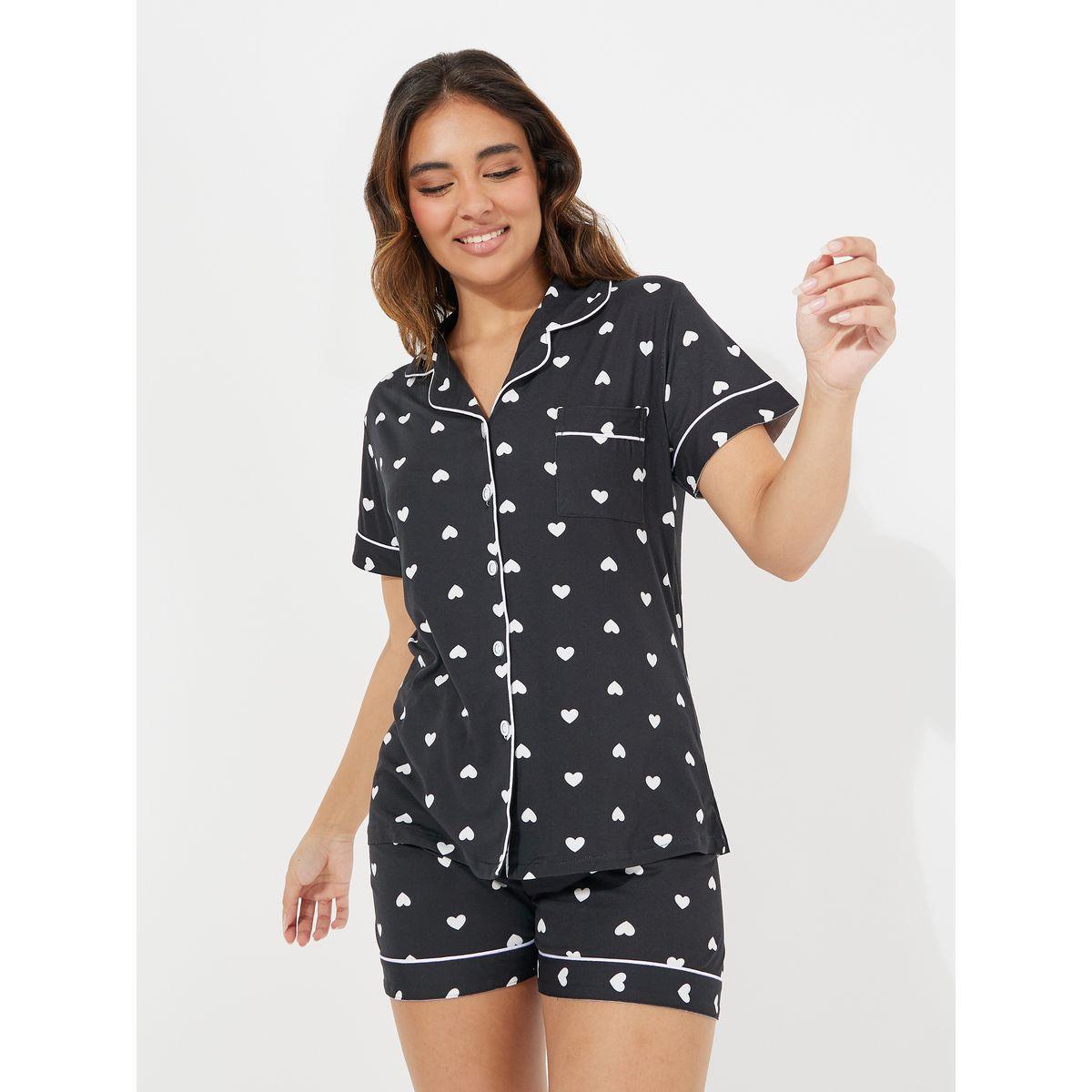 Styli Unwind AOP Heart Print Contrast Piping Shirt & Short Set-women-clothing-nightwear-pyjamas-shortsets-image-4