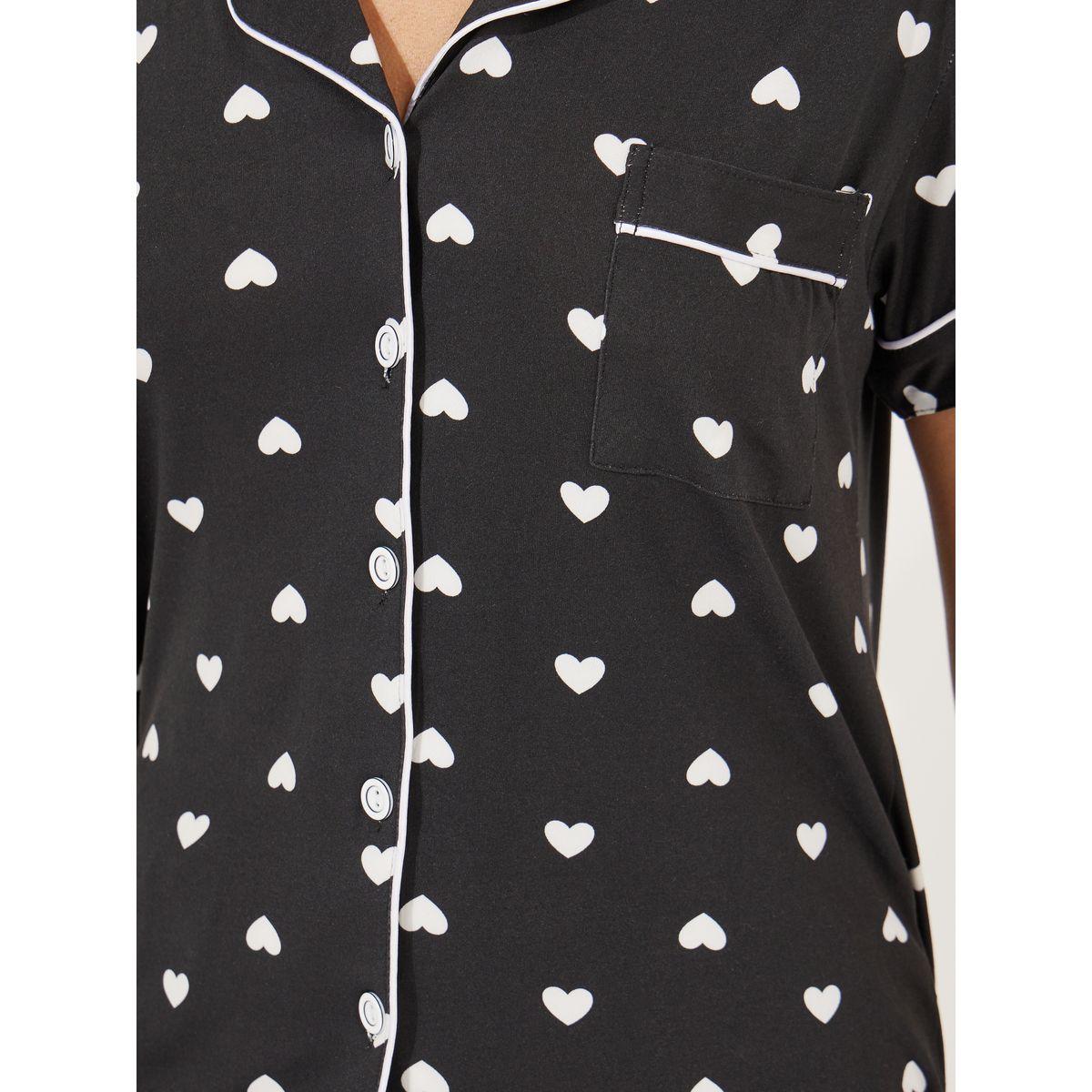 مجموعة من شورت وبلوزة مطبعة بالكامل-women-clothing-nightwear-pyjamas-shortsets-image-5