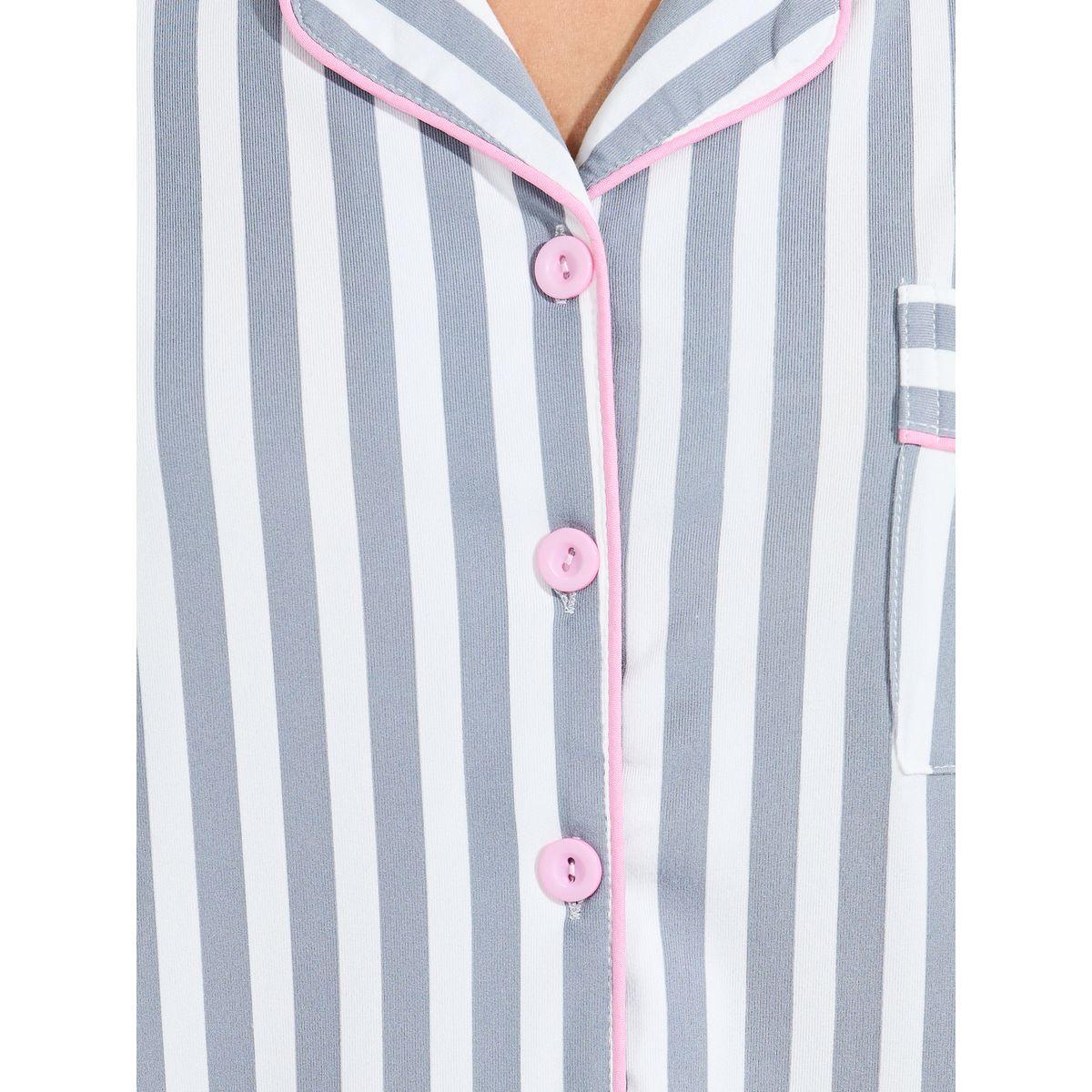 Styli Unwind AOP Striped Contrast Piping Shirt & Pyjama Set-women-clothing-nightwear-pyjamas-longsets-image-3