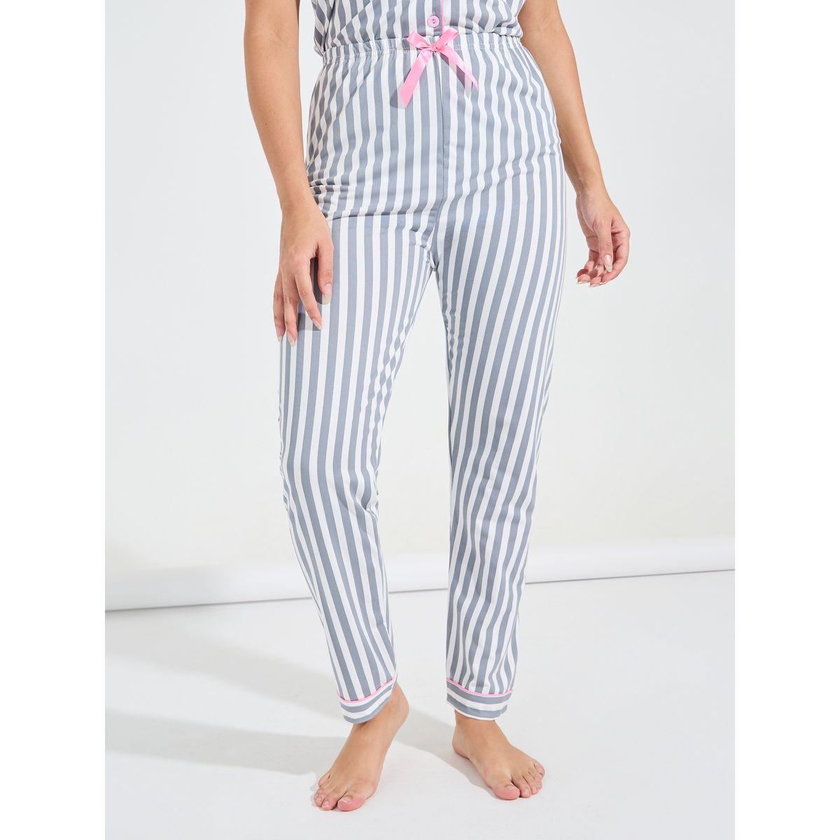 Styli Unwind AOP Striped Contrast Piping Shirt & Pyjama Set-women-clothing-nightwear-pyjamas-longsets-image-4