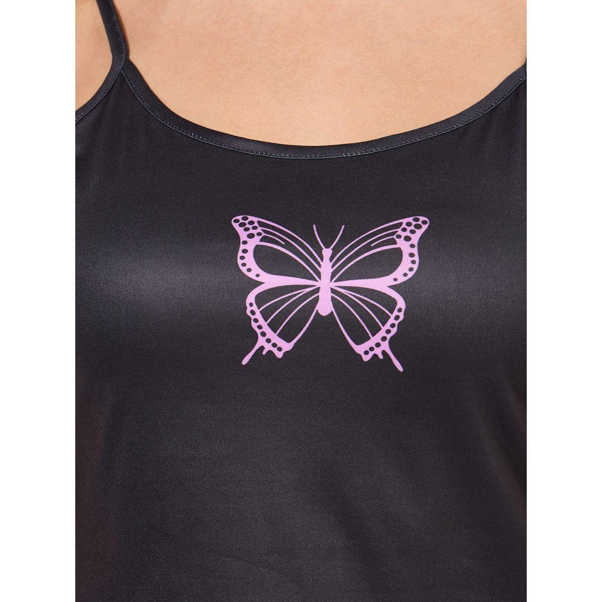مجموعة من شورت وبلوزة كامي مزينة بفراشات-women-clothing-nightwear-pyjamas-shortsets-image-3