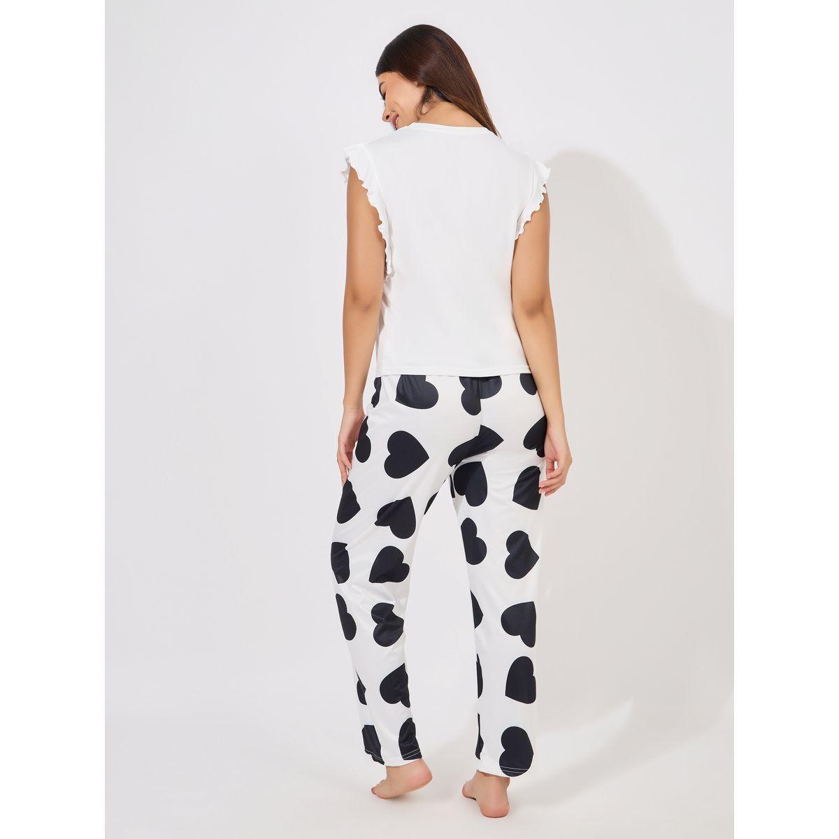 Styli Unwind Ruffle Sleeves Heart Print Tank & Pyjama Set-women-clothing-nightwear-pyjamas-longsets-image-4