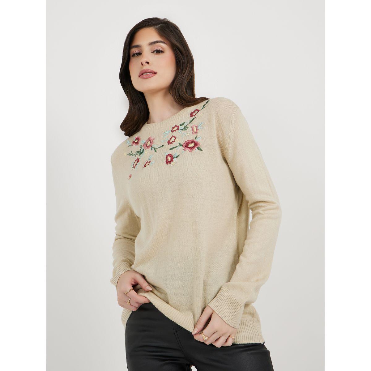 البلوزات الطويلة ذات الرقبة المستديرة المطرزة-women-winterwear-cardigansandjumpers-cardigans-image-3