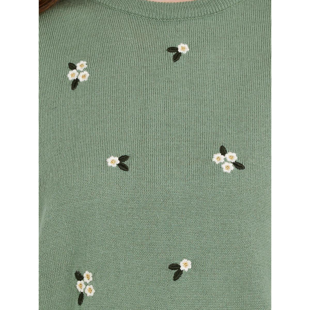سترة متماسكة الأزهار المطرزة تناسب استرخاء-women-winterwear-cardigansandjumpers-cardigans-image-3