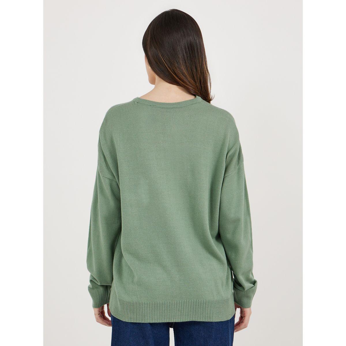 سترة متماسكة الأزهار المطرزة تناسب استرخاء-women-winterwear-cardigansandjumpers-cardigans-image-4