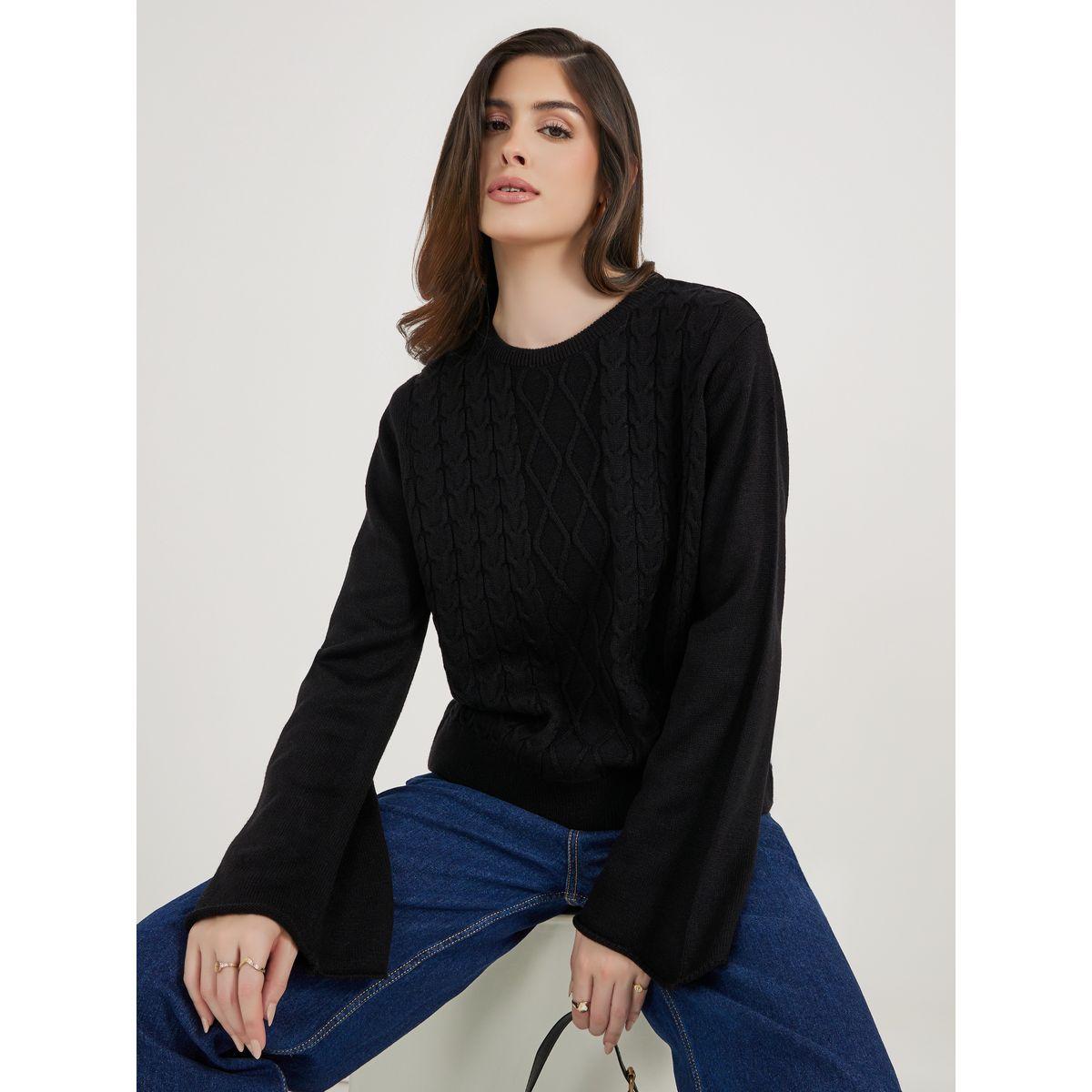 سترات ذات أكمام جرسية متماسكة بقصة عادية-women-winterwear-cardigansandjumpers-cardigans-image-5