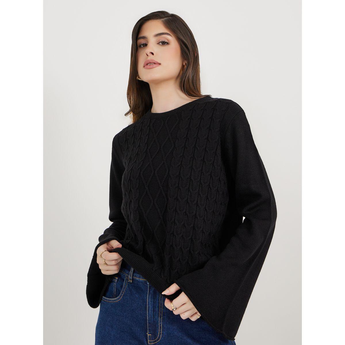 سترات ذات أكمام جرسية متماسكة بقصة عادية-women-winterwear-cardigansandjumpers-cardigans-image-3