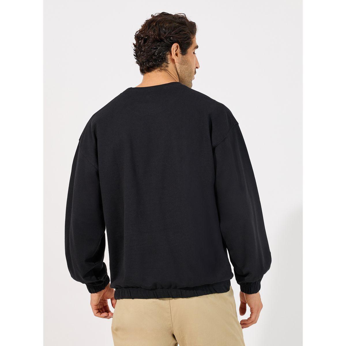 Styli Elasticated Cuff Detail Utility Boxy Sweatshirt with Pocket-men-winterwear-hoodiesandsweatshirts-image-4