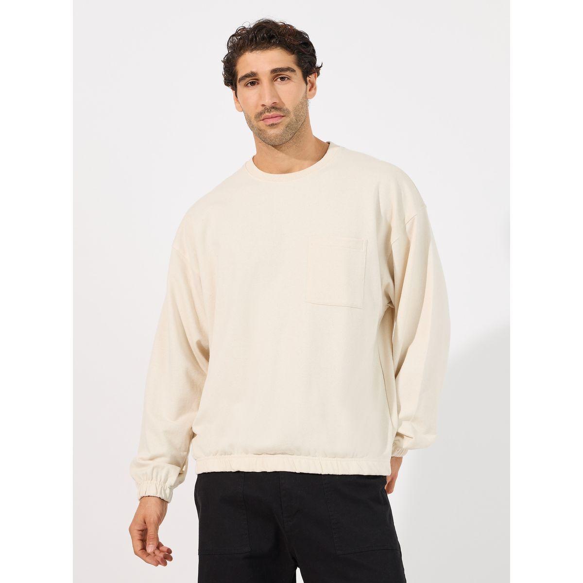 Styli Elasticated Cuff Detail Utility Boxy Sweatshirt with Pocket-men-winterwear-hoodiesandsweatshirts-image-1