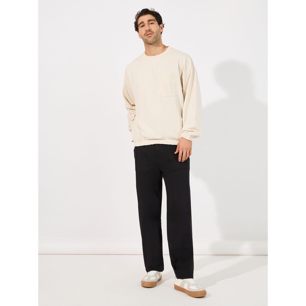 Styli Elasticated Cuff Detail Utility Boxy Sweatshirt with Pocket-men-winterwear-hoodiesandsweatshirts-image-2