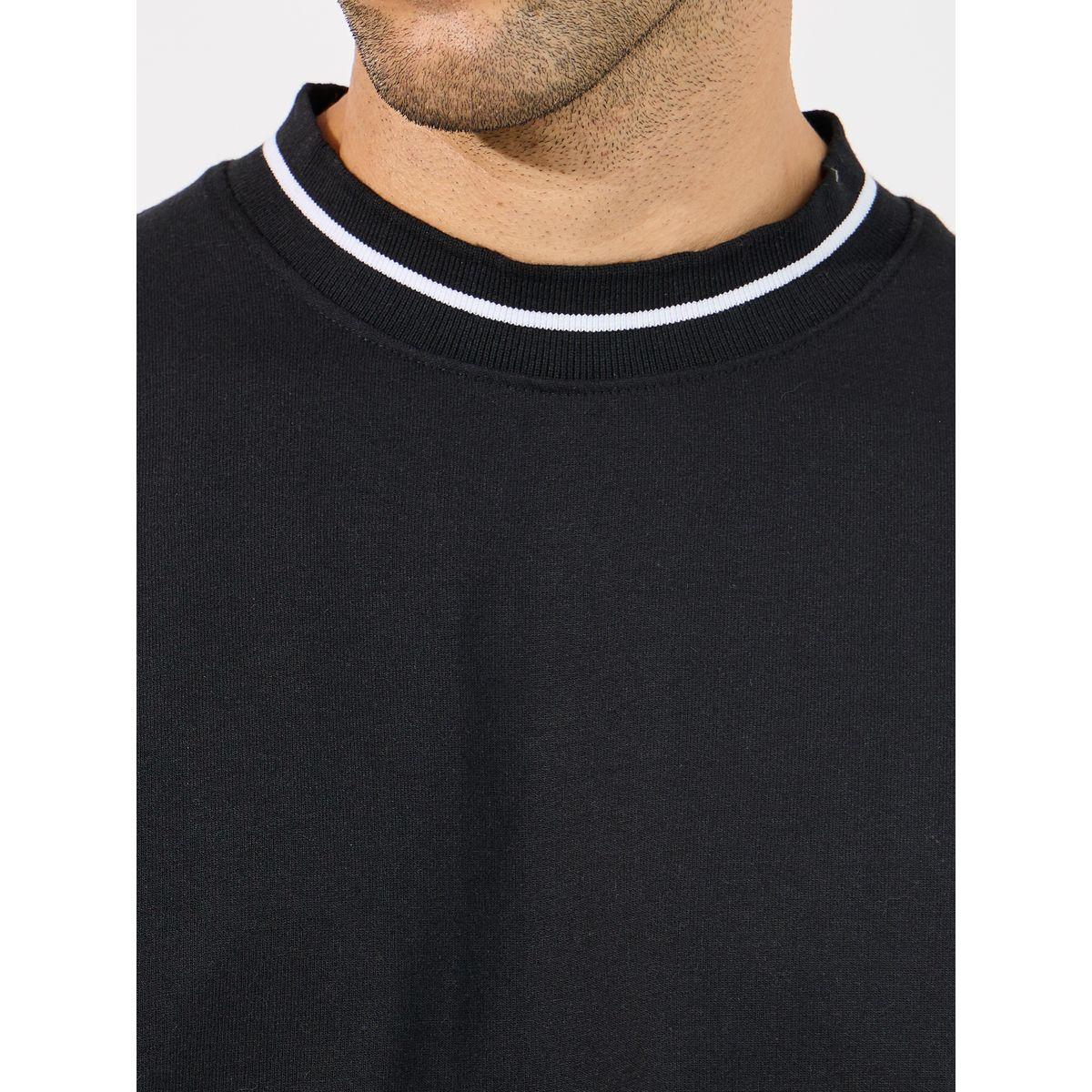 سويت شيرت بقصة مريحة وياقة بتفاصيل مضلعة-men-winterwear-hoodiesandsweatshirts-image-3