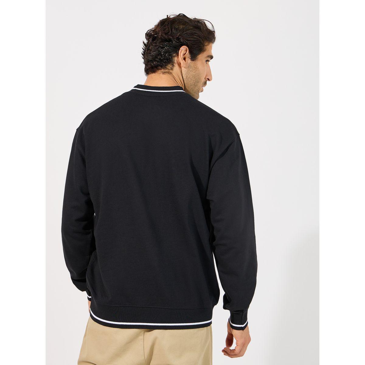 Styli Double Tipping Detail Relaxed Fit Sweatshirt-men-winterwear-hoodiesandsweatshirts-image-4
