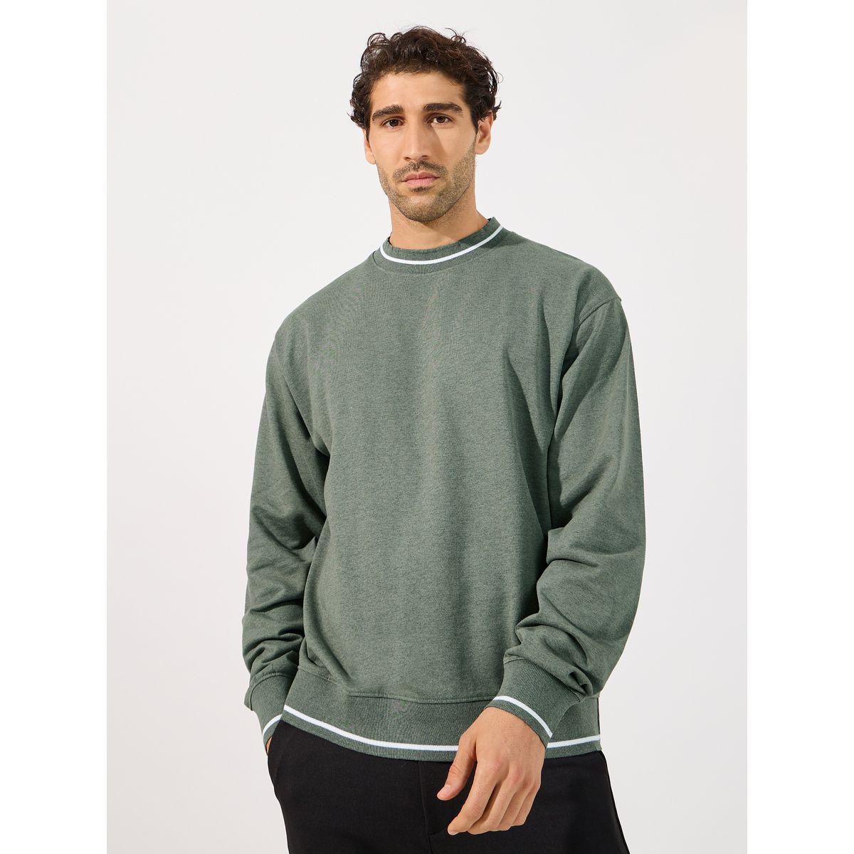 Styli Double Tipping Detail Relaxed Fit Sweatshirt-men-winterwear-hoodiesandsweatshirts-image-1