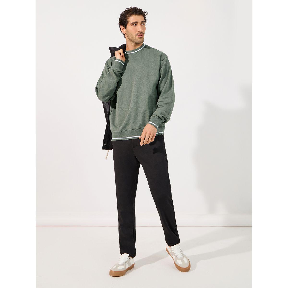 Styli Double Tipping Detail Relaxed Fit Sweatshirt-men-winterwear-hoodiesandsweatshirts-image-2