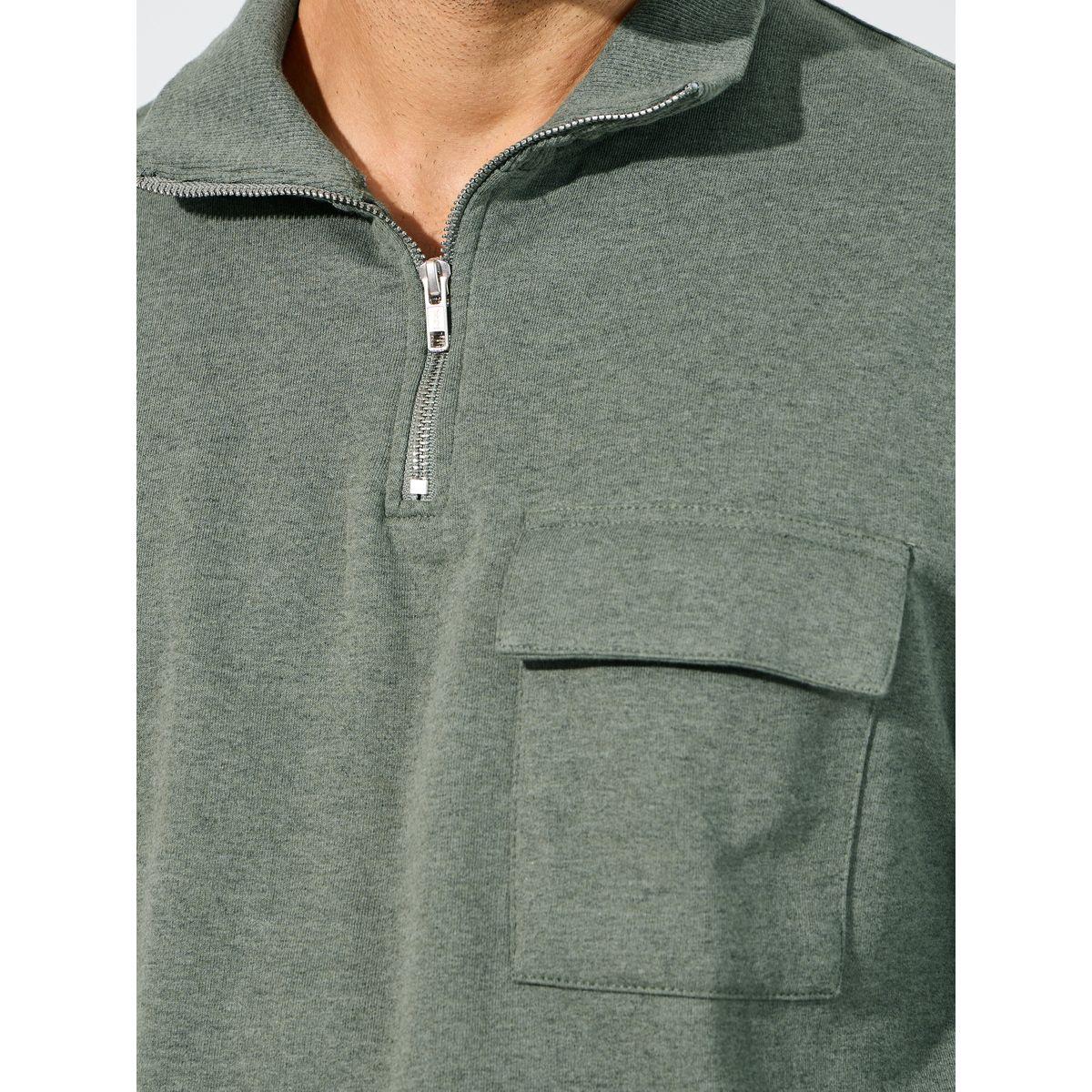 Styli Quarter Zip Rib High Neck Relaxed Fit Sweatshirt-men-winterwear-hoodiesandsweatshirts-image-4