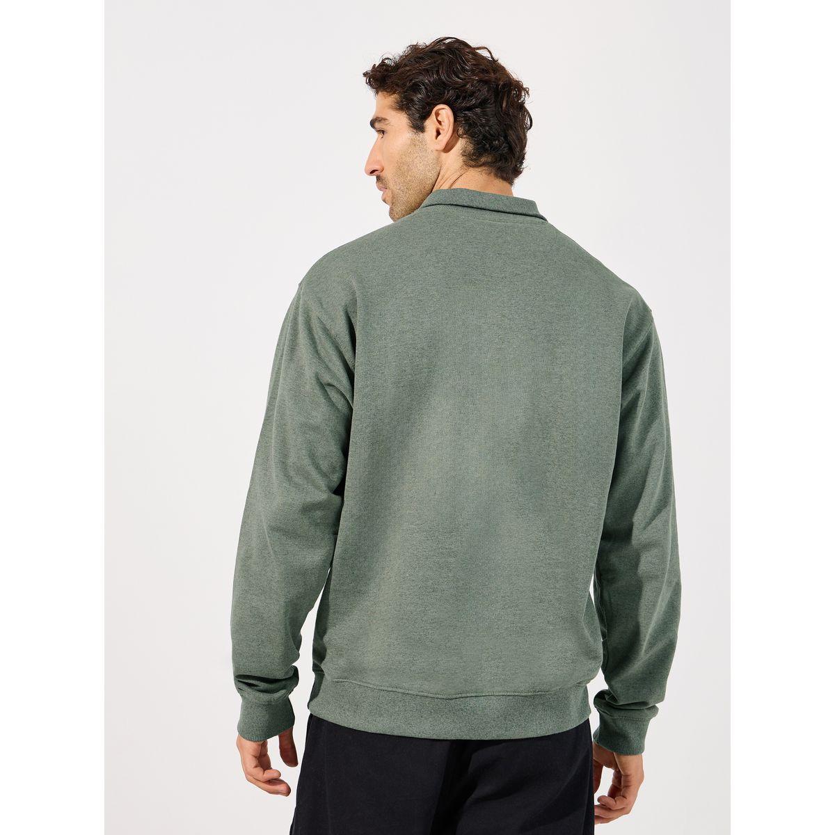 Styli Quarter Zip Rib High Neck Relaxed Fit Sweatshirt-men-winterwear-hoodiesandsweatshirts-image-5