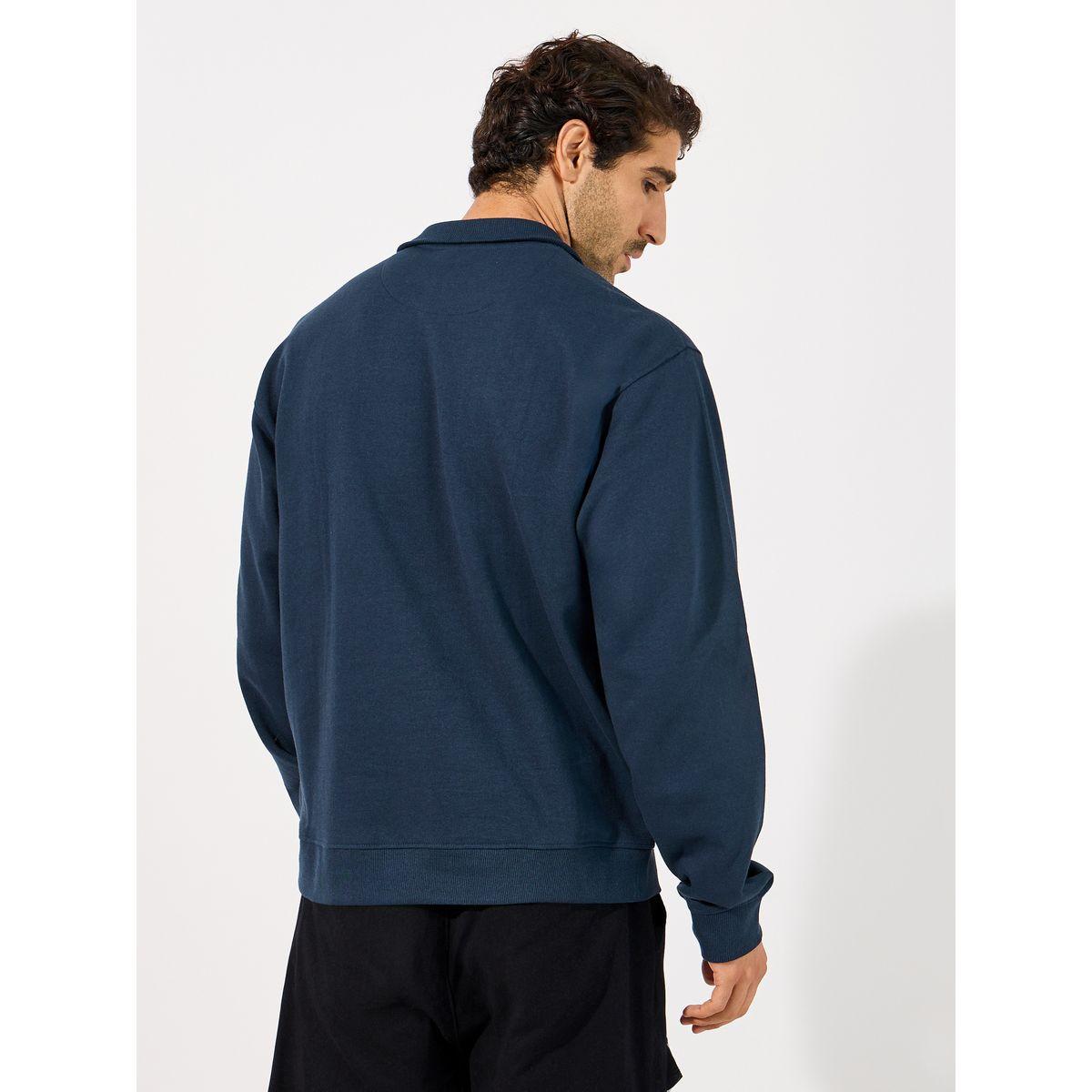 Styli Quarter Zip Rib High Neck Relaxed Fit Sweatshirt-men-winterwear-hoodiesandsweatshirts-image-5