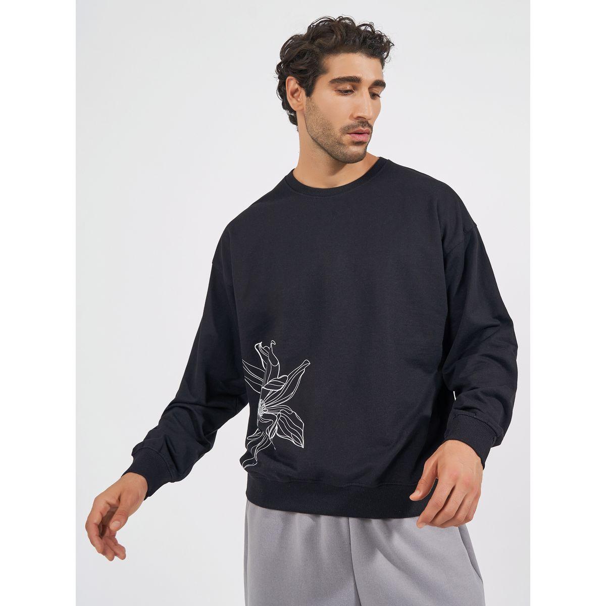 Styli Floral Print Boxy Sweatshirt-men-winterwear-hoodiesandsweatshirts-image-1