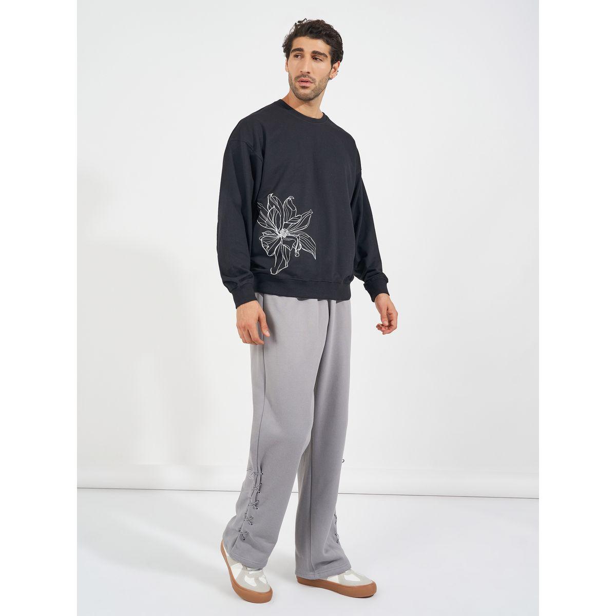 سويت شيرت بوكسي بطبعة زهور-men-winterwear-hoodiesandsweatshirts-image-2