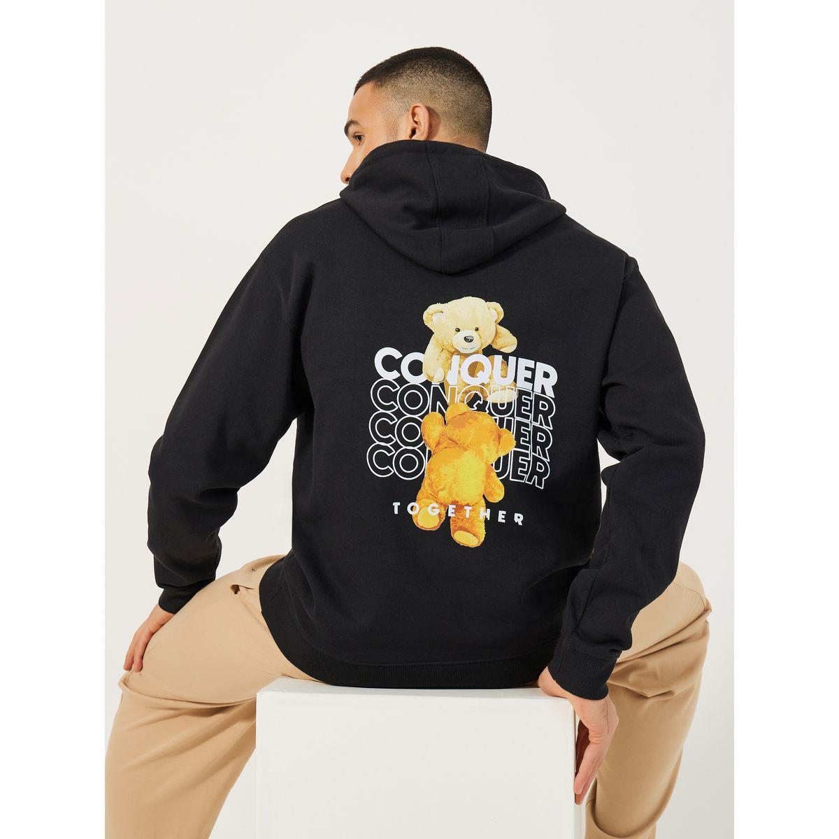 Styli Teddy Graphic Print Relaxed Fit Hoodie-men-winterwear-hoodiesandsweatshirts-image-1