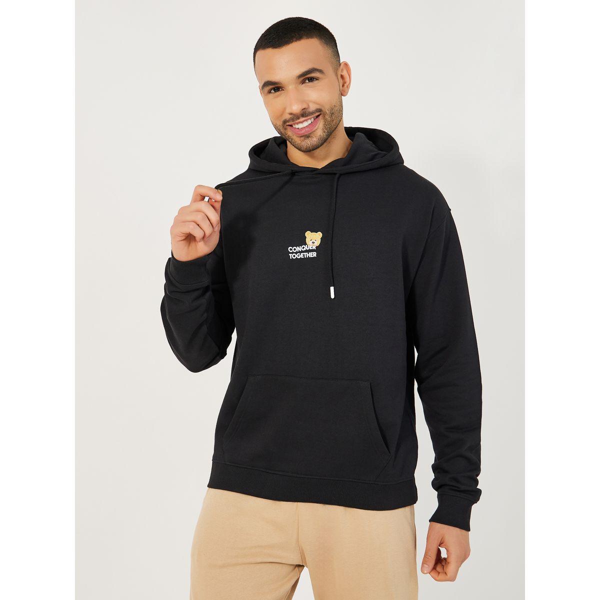 Styli Teddy Graphic Print Relaxed Fit Hoodie-men-winterwear-hoodiesandsweatshirts-image-2