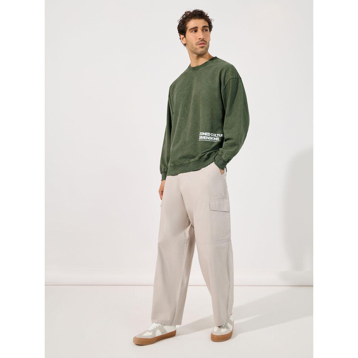 Styli Acid Wash Minimal Print Boxy Sweatshirt-men-winterwear-hoodiesandsweatshirts-image-2