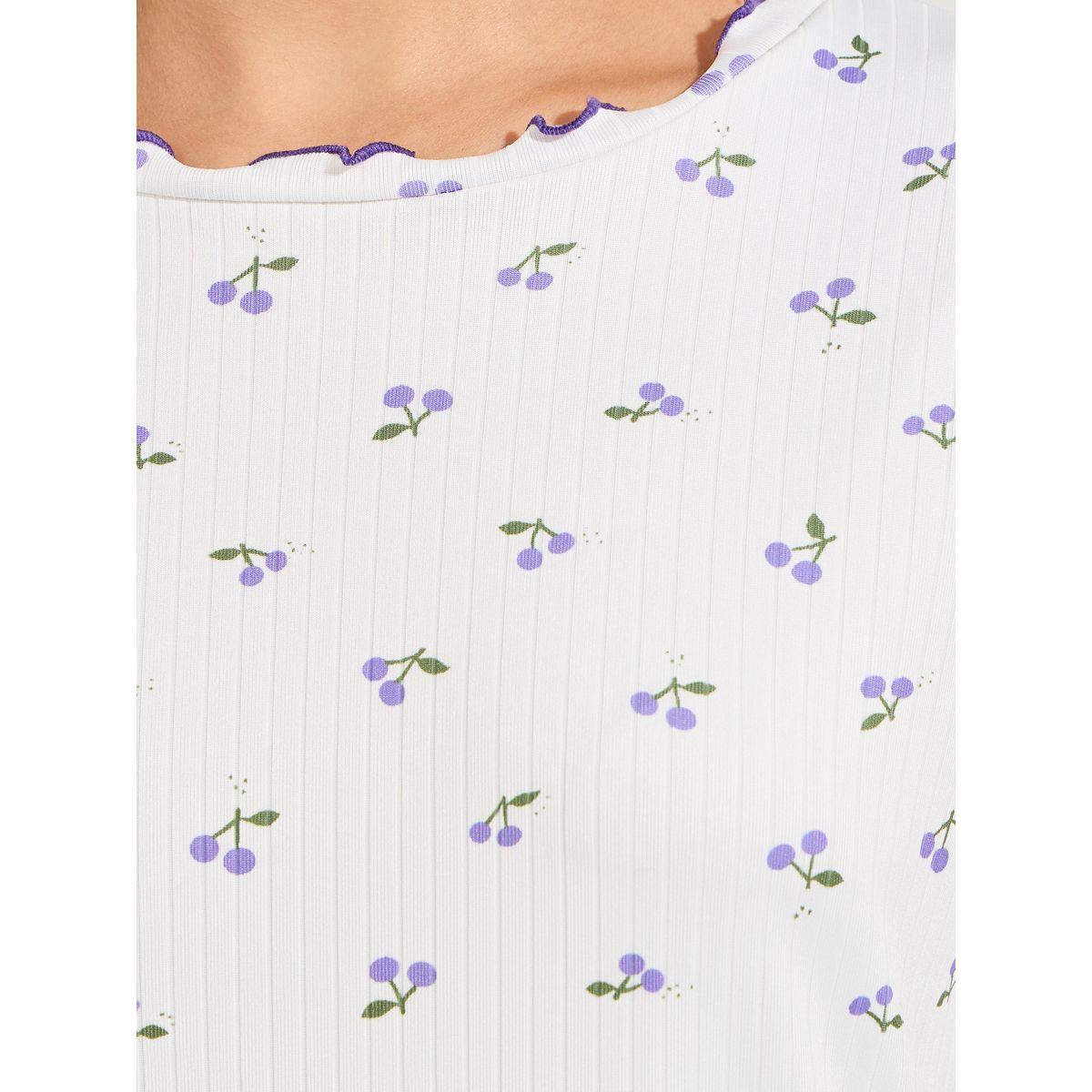 مجموعة من شورت وتيشيرت بطبعة زهور-women-clothing-nightwear-pyjamas-shortsets-image-3