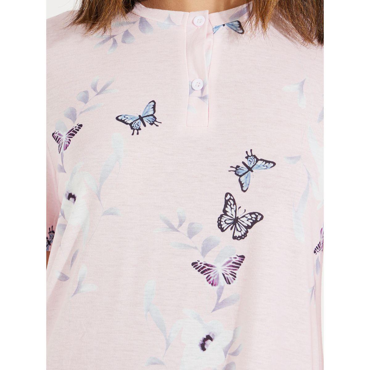 قميص نوم مطبع بطبعات فراشة وزهور-women-clothing-nightwear-nighties-image-3