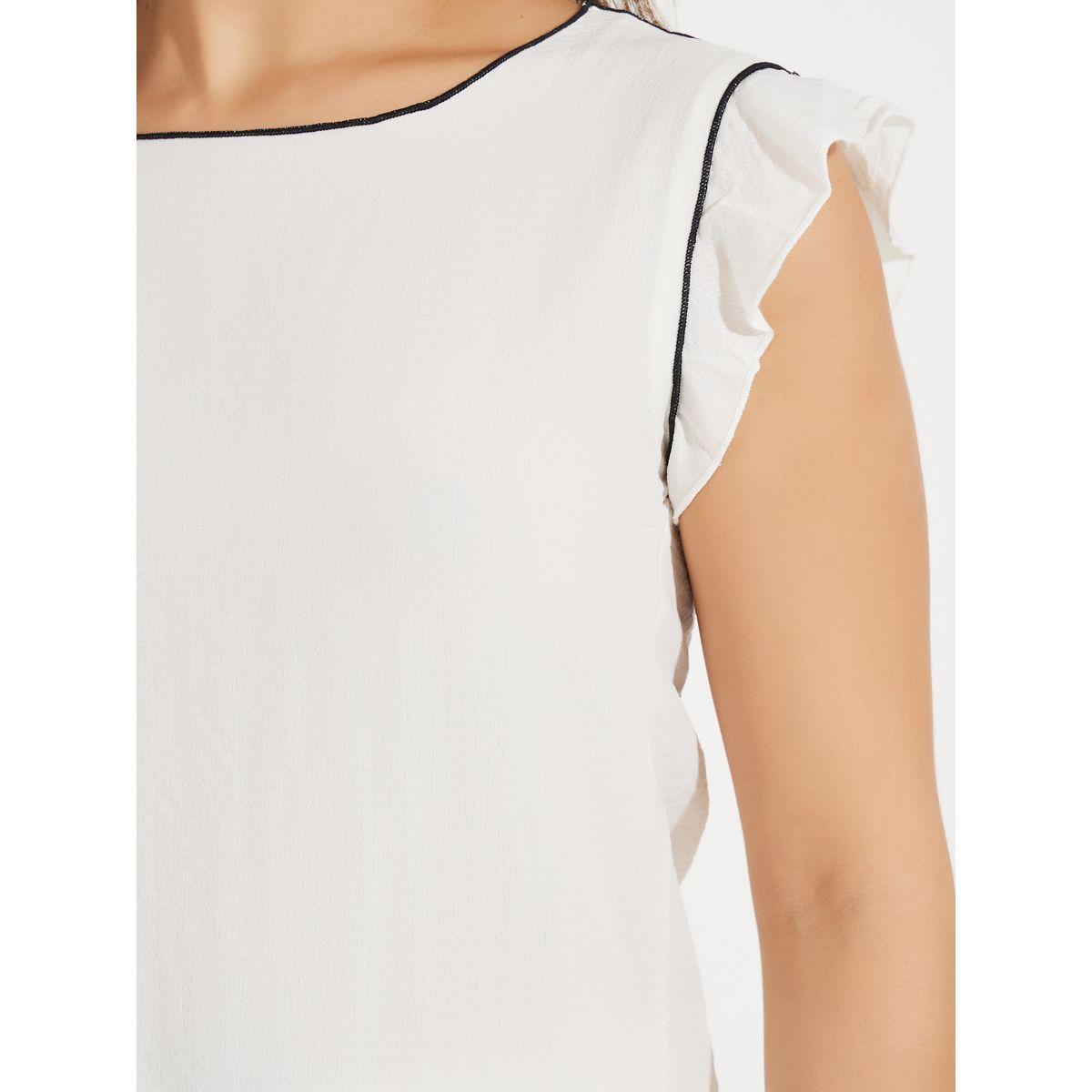 Styli Unwind Contrast Edge Ruffle Hem Textured T-Shirt & Pyjama Set-women-clothing-nightwear-pyjamas-longsets-image-4